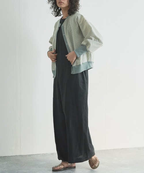 audrey and john wad（オードリーアンドジョンワッド）の「【Audrey and John Wad】リネンキャンバスノースリーブサロペット（サロペット/オーバーオール・レディース・ブラック/グレイッシュベージュ/グレイッシュブルー・S/M）」の6枚目の写真