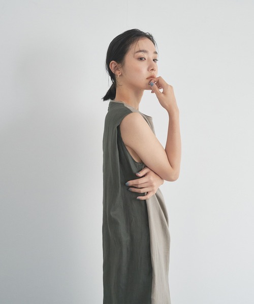 audrey and john wad（オードリーアンドジョンワッド）の「【Audrey and John Wad】リネンキャンバスノースリーブサロペット（サロペット/オーバーオール・レディース・ブラック/グレイッシュベージュ/グレイッシュブルー・S/M）」の20枚目の写真