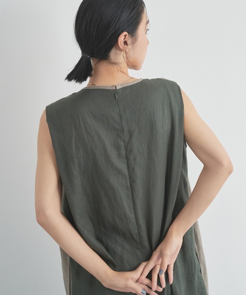 audrey and john wad（オードリーアンドジョンワッド）の「【Audrey and John Wad】リネンキャンバスノースリーブサロペット（サロペット/オーバーオール・レディース・ブラック/グレイッシュベージュ/グレイッシュブルー・S/M）」の16枚目の写真