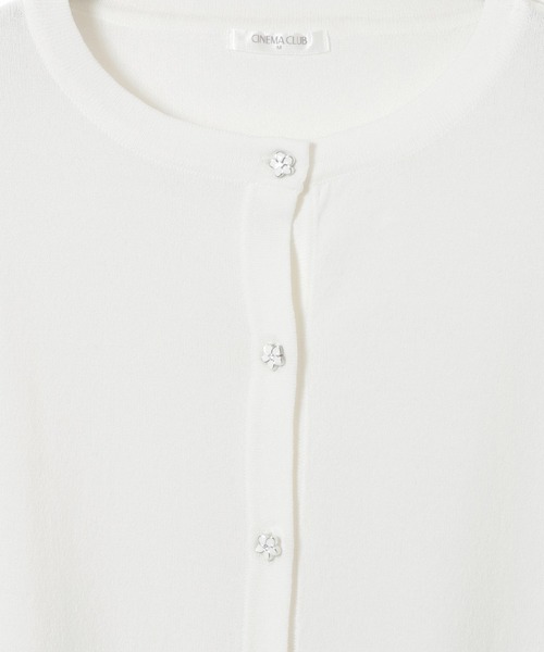 Honeys（ハニーズ）の「変わり釦カーデ（カーディガン/ボレロ・レディース・ラベンダー/サックスブルー/ライム/ライトイエロー/ライトベージュ/ブラック/ライトグレー/オフホワイト/ネイビー・LL/S/M/L）」の13枚目の写真