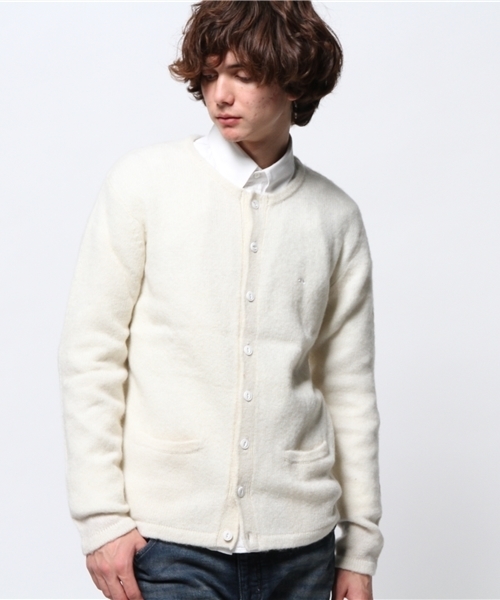 OUTLET(アウトレット)の「【WHO'S WHO gallery】BYシェットランドクルーカーデ(カーディガン/ボレロ・メンズ・ブラック/ブルー/グレー/アイボリー/ネイビー/レッド・LARGE/MEDIUM)」の3枚目の写真
