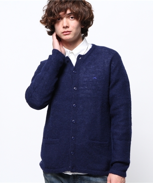 OUTLET(アウトレット)の「【WHO'S WHO gallery】BYシェットランドクルーカーデ(カーディガン/ボレロ・メンズ・ブラック/ブルー/グレー/アイボリー/ネイビー/レッド・LARGE/MEDIUM)」の4枚目の写真