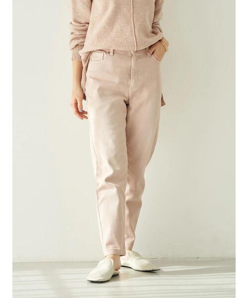 earth music&ecology（アースミュージックアンドエコロジー）の「カラーデニムテーパードパンツ*（デニムパンツ・レディース・ピンク・S/M/L）」の8枚目の写真