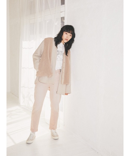 earth music&ecology（アースミュージックアンドエコロジー）の「カラーデニムテーパードパンツ*（デニムパンツ・レディース・ピンク・S/M/L）」の10枚目の写真