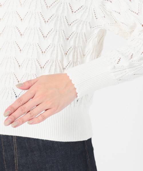 IENA LA BOUCLE(イエナラブークル)の「IENA LA BOUCLE AJAポンポンプルオーバー◆(ニット/セーター・レディース・ホワイト/ピンク・FREE)」の4枚目の写真