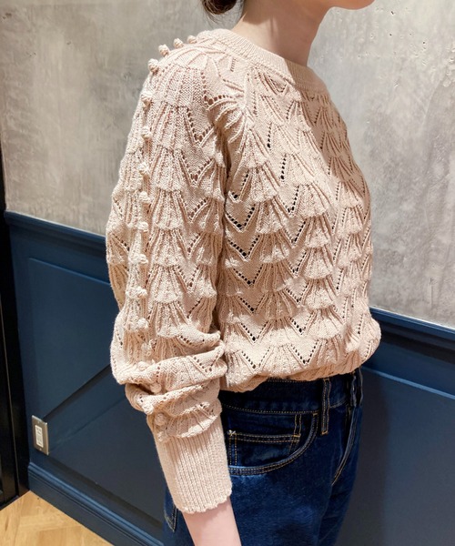 IENA LA BOUCLE(イエナラブークル)の「IENA LA BOUCLE AJAポンポンプルオーバー◆(ニット/セーター・レディース・ホワイト/ピンク・FREE)」の22枚目の写真