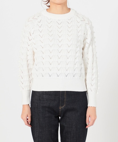 IENA LA BOUCLE(イエナラブークル)の「IENA LA BOUCLE AJAポンポンプルオーバー◆(ニット/セーター・レディース・ホワイト/ピンク・FREE)」の11枚目の写真