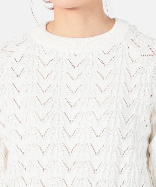 IENA LA BOUCLE(イエナラブークル)の「IENA LA BOUCLE AJAポンポンプルオーバー◆(ニット/セーター・レディース・ホワイト/ピンク・FREE)」の15枚目の写真