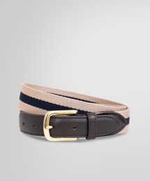 BROOKS BROTHERS | コットンキャンバス ストライプ レザーベルト(ベルト)
