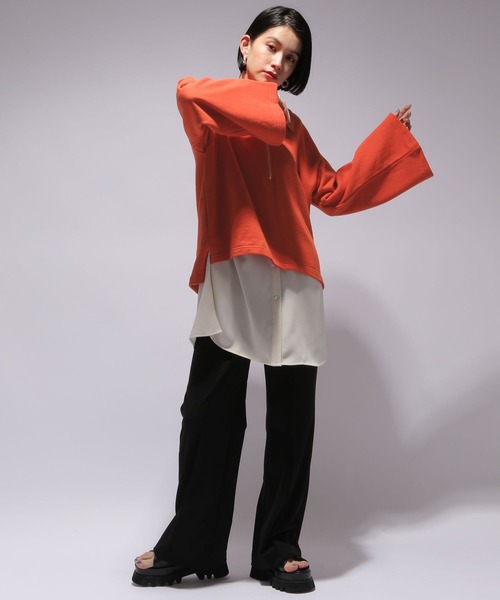 HARE（ハレ）の「ZIPハイネックスウェット(HARE)（スウェット・レディース・オレンジ/ブラック・FREE）」の10枚目の写真