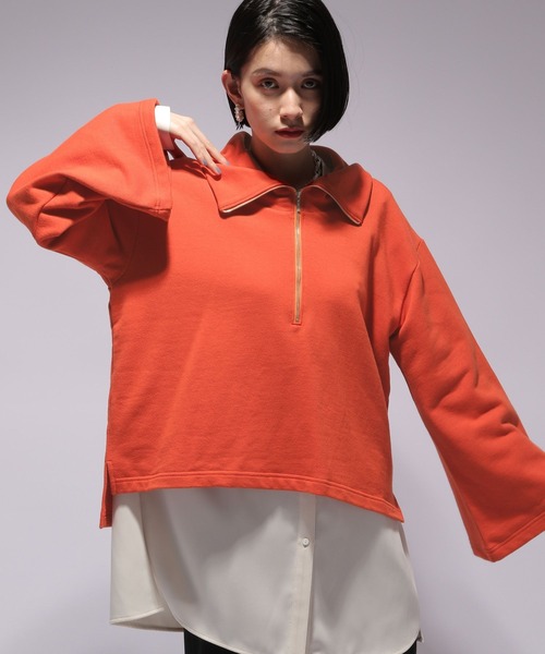 HARE（ハレ）の「ZIPハイネックスウェット(HARE)（スウェット・レディース・オレンジ/ブラック・FREE）」の19枚目の写真