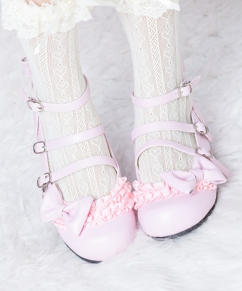 BODYLINE(ボディライン)の「クロスストラップ ラウンドトゥフラットシューズ (ヒールなし)(パンプス・レディース・ブラック/ブラウン/ピンク・S/M/L)」の21枚目の写真