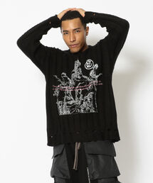 ROYAL FLASH | ACE COLLECTION×A GOOD BAD INFLUENCE/エース・コレクション× ア・グッド・バッド・インフルエンス/cable KNIT BLK(ニット/セーター)