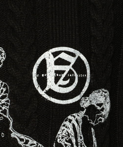 ROYAL FLASH(ロイヤルフラッシュ)の「ACE COLLECTION×A GOOD BAD INFLUENCE/エース・コレクション× ア・グッド・バッド・インフルエンス/cable KNIT BLK(ニット/セーター・メンズ・ブラック・MEDIUM/LARGE/X-LARGE)」の4枚目の写真