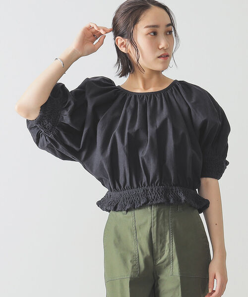 KIIRA（キーラ）の「KiiRa / スモッキング ブラウス（シャツ/ブラウス・レディース・ブラウン系その他3/ブラック・ONE SIZE）」の6枚目の写真