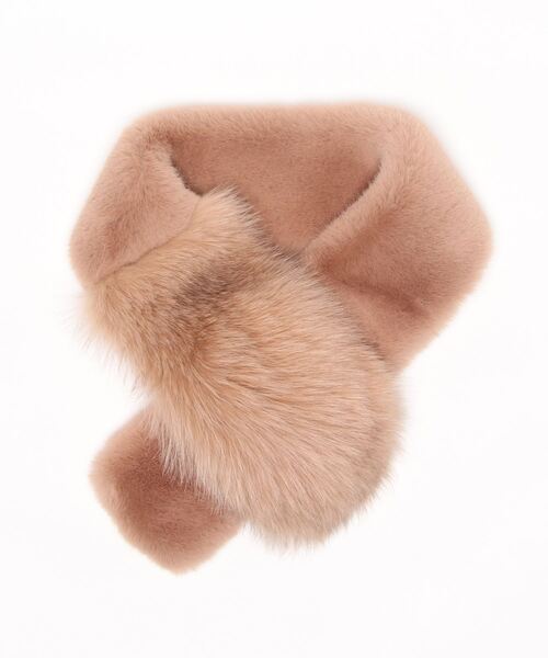 TITE IN THE STORE（ティテ　インザ　ストア）の「ファービッグマフラー（マフラー・レディース・チャコールグレー/ベージュ・FREE）」の4枚目の写真