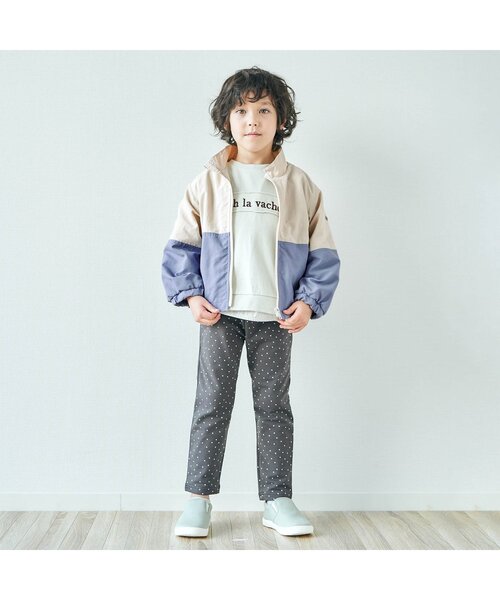 apres les cours（アプレレクール）の「バラエティウィンドブレーカー_撥水加工（ナイロンジャケット・キッズ・ベージュ/サックスブルー/オレンジ/アイボリー・110/120/130/140/100/90/80）」の6枚目の写真