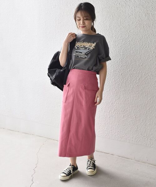 SHIPS（シップス）の「*ロックプリントTEE◆（Tシャツ/カットソー・レディース・チャコールグレー/ダークグレー/グレー系・ONE SIZE）」の22枚目の写真