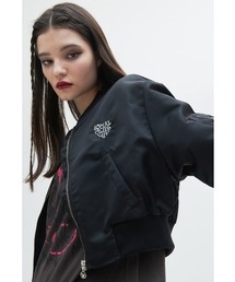 A'GEM/9 × .kom 『LUV IS TRUE/ラブ イズ トゥルー』CROP MA 1/クロップド丈 ワンポイントMA-1