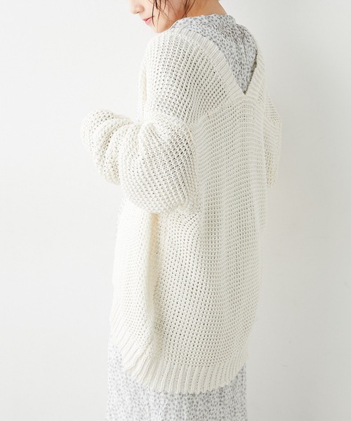 PUAL CE CIN（ピュアルセシン）の「リリーヤーンカーディガン（カーディガン/ボレロ・レディース・ベージュ/グレー/アイボリー・FREE）」の6枚目の写真