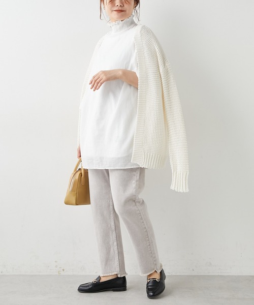 PUAL CE CIN（ピュアルセシン）の「リリーヤーンカーディガン（カーディガン/ボレロ・レディース・ベージュ/グレー/アイボリー・FREE）」の8枚目の写真