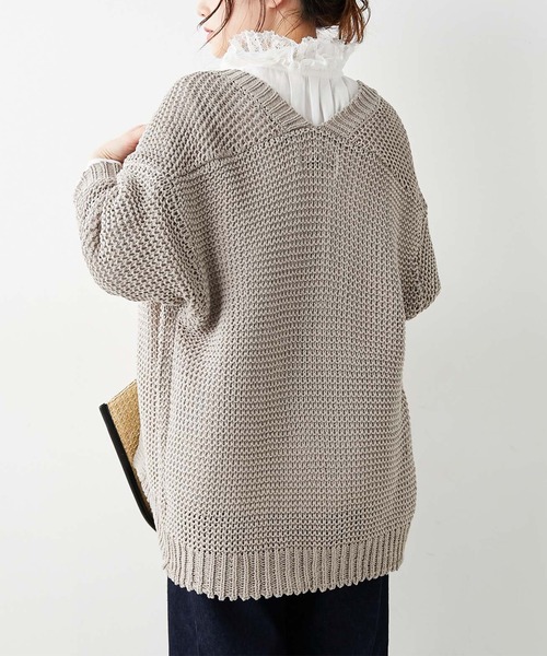 PUAL CE CIN（ピュアルセシン）の「リリーヤーンカーディガン（カーディガン/ボレロ・レディース・ベージュ/グレー/アイボリー・FREE）」の11枚目の写真