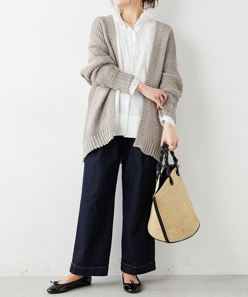 PUAL CE CIN（ピュアルセシン）の「リリーヤーンカーディガン（カーディガン/ボレロ・レディース・ベージュ/グレー/アイボリー・FREE）」の12枚目の写真