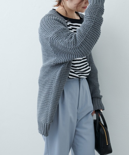 PUAL CE CIN（ピュアルセシン）の「リリーヤーンカーディガン（カーディガン/ボレロ・レディース・ベージュ/グレー/アイボリー・FREE）」の17枚目の写真