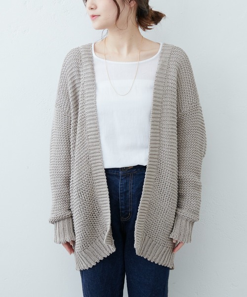 PUAL CE CIN（ピュアルセシン）の「リリーヤーンカーディガン（カーディガン/ボレロ・レディース・ベージュ/グレー/アイボリー・FREE）」の21枚目の写真