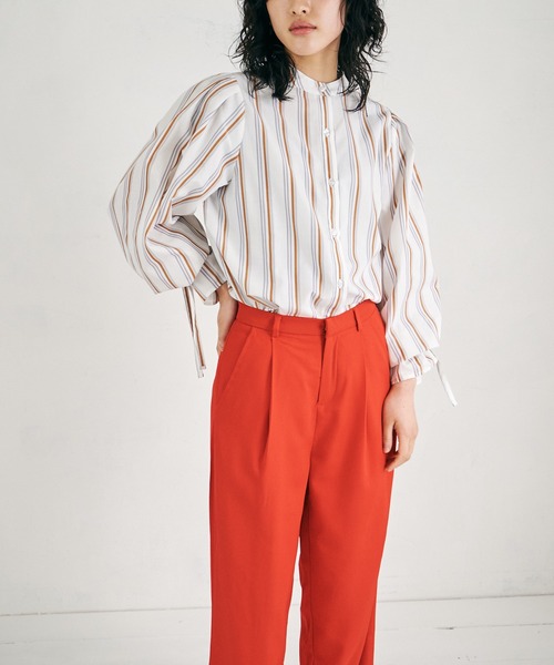 4youstory（フォーユーストーリー）の「【4youstory】袖リボンブラウス（シャツ/ブラウス・レディース・ベージュ/ネイビー/オフホワイト/オレンジ・MEDIUM）」の4枚目の写真