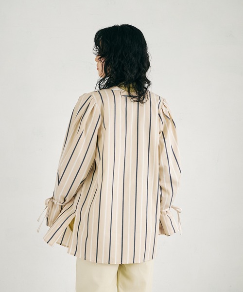 4youstory（フォーユーストーリー）の「【4youstory】袖リボンブラウス（シャツ/ブラウス・レディース・ベージュ/ネイビー/オフホワイト/オレンジ・MEDIUM）」の13枚目の写真