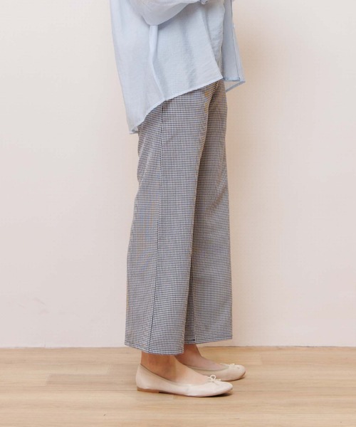 flower(フラワー)の「デイリーギンガムパンツ(その他パンツ・レディース・ブラック/ベージュ・FREE)」の1枚目の写真