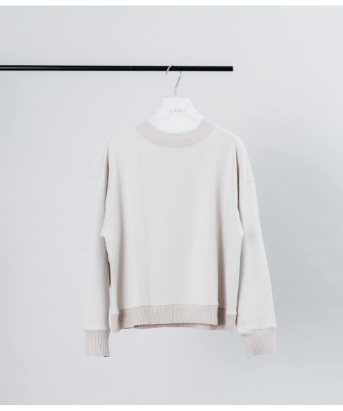 SIPULI(シプリ)の「LOTUS×FRESCA High Twist & HighGauge URAKE モックネックスウェット(スウェット・レディース・ベージュ/サックスブルー・2/3)」の2枚目の写真