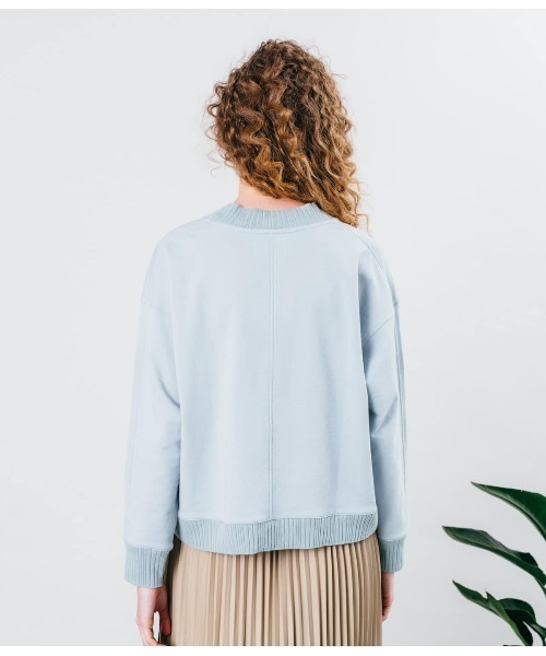 SIPULI(シプリ)の「LOTUS×FRESCA High Twist & HighGauge URAKE モックネックスウェット(スウェット・レディース・ベージュ/サックスブルー・2/3)」の3枚目の写真