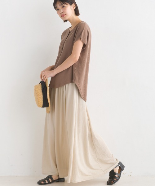 OMNES（オムネス）の「接触冷感レーヨンナイロンギャザースカート（スカート・レディース・ラベンダー/ベージュ/ブルー/ブラック/キャメル・FREE）」の20枚目の写真