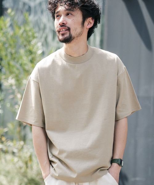 URBAN RESEARCH Sonny Label(アーバンリサーチサニーレーベル)の「USAコットンモックネックTシャツ(Tシャツ/カットソー・メンズ・オフホワイト/ベージュ系その他/チャコールグレー・LARGE/MEDIUM)」の3枚目の写真