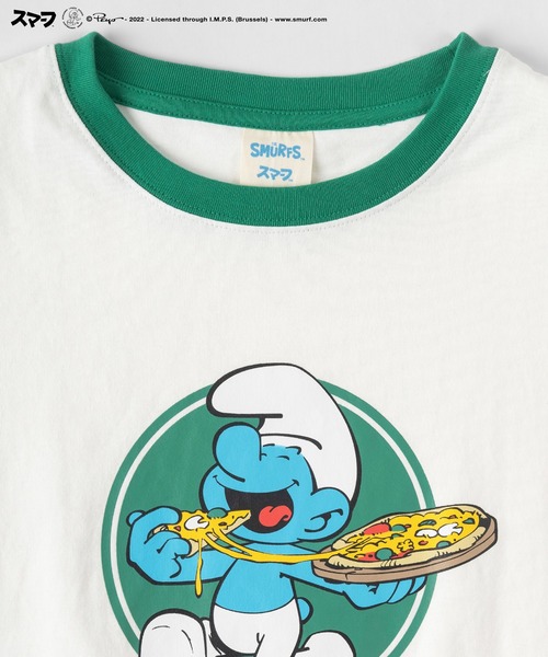 make a ray!(メイク ア レイ!)の「【THE SMURFS/スマーフ】ビッグシルエット キャラクター&発泡プリントロゴ 切替えTシャツ/半袖Tシャツ(Tシャツ/カットソー・レディース・ブラック/レッド/ブルー/グリーン・M/L)」の15枚目の写真