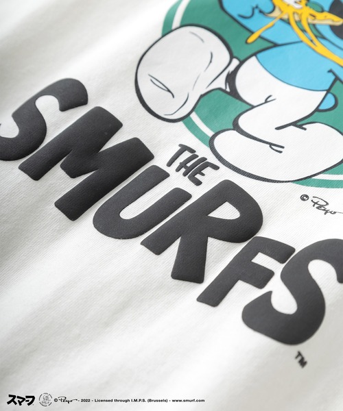 make a ray!(メイク ア レイ!)の「【THE SMURFS/スマーフ】ビッグシルエット キャラクター&発泡プリントロゴ 切替えTシャツ/半袖Tシャツ(Tシャツ/カットソー・レディース・ブラック/レッド/ブルー/グリーン・M/L)」の12枚目の写真