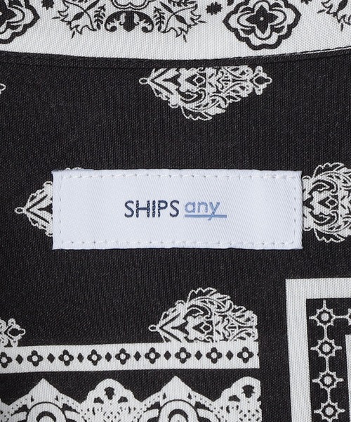 SHIPS any(シップス エニィ)の「SHIPS any: 【ウォッシャブル】 バンダナ 小紋柄 オープンカラーシャツ ◇(シャツ/ブラウス・メンズ・ブラック/ベージュ/ネイビー/ロイヤルブルー・SMALL/MEDIUM/LARGE/X-LARGE)」の8枚目の写真