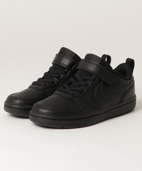 NIKE(ナイキ)の「ナイキ NIKE ナイキ コート バーロウ LOW 2 PSV(スニーカー・キッズ・ブラック・21.5cm/21.0cm/19.0cm/20.0cm/22.0cm/18.0cm/17.0cm)」の1枚目の写真