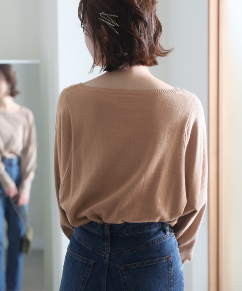 ElegChic(エレグシック)の「コットンバルーンスリーブニット(ニット/セーター・レディース・オフホワイト/ブラック/ベージュ・M/XL/4L)」の14枚目の写真