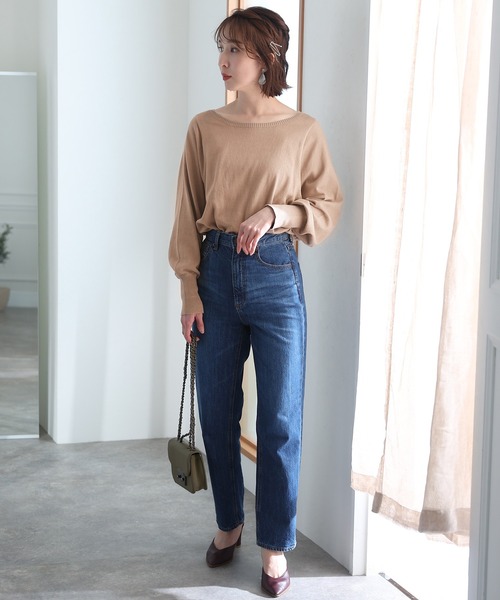 ElegChic(エレグシック)の「コットンバルーンスリーブニット(ニット/セーター・レディース・オフホワイト/ブラック/ベージュ・M/XL/4L)」の15枚目の写真