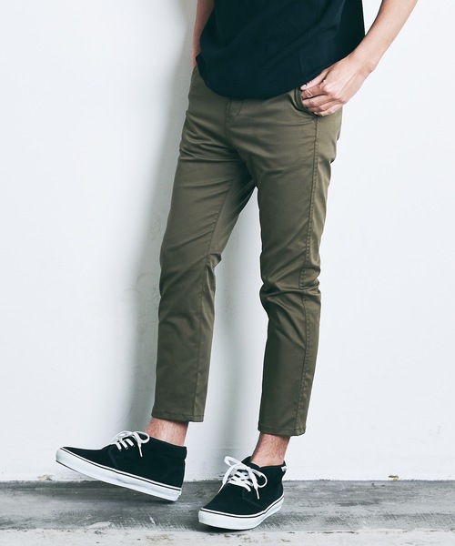 Magine(マージン)の「CTN STRETCH CROPPED TAPERED PANTS:コットン ストレッチ クロップド テーパードパンツ 22SS(チノパンツ・メンズ・ブラック/ベージュ/ネイビー/オリーブ・44/46/48)」の3枚目の写真