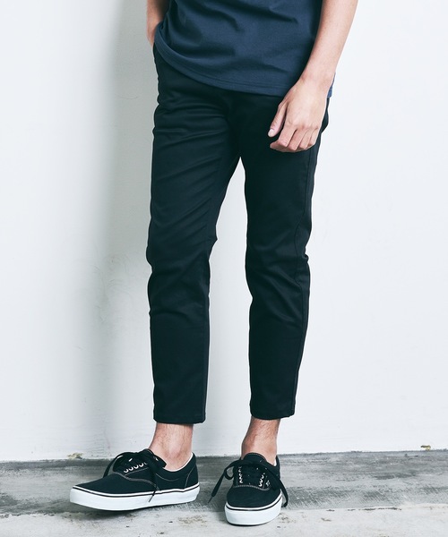 Magine(マージン)の「CTN STRETCH CROPPED TAPERED PANTS:コットン ストレッチ クロップド テーパードパンツ 22SS(チノパンツ・メンズ・ブラック/ベージュ/ネイビー/オリーブ・44/46/48)」の5枚目の写真