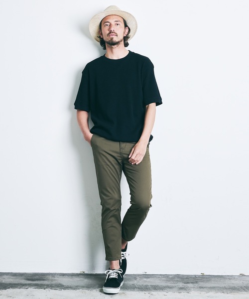 Magine(マージン)の「CTN STRETCH CROPPED TAPERED PANTS:コットン ストレッチ クロップド テーパードパンツ 22SS(チノパンツ・メンズ・ブラック/ベージュ/ネイビー/オリーブ・44/46/48)」の10枚目の写真