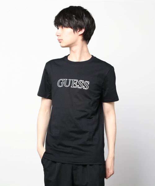 Guess（ゲス）の「Gradation Logo Tee（Tシャツ/カットソー・メンズ・ホワイト/ブラック/ブルー・SMALL/MEDIUM/LARGE/X-LARGE）」の4枚目の写真