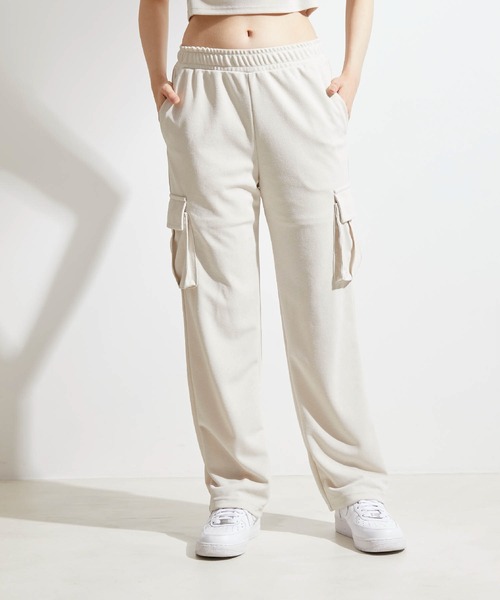 NERGY（ナージー）の「BP ジョーゼットカーゴパンツ（カーゴパンツ・レディース・チャコールグレー/オフホワイト・FREE）」の3枚目の写真