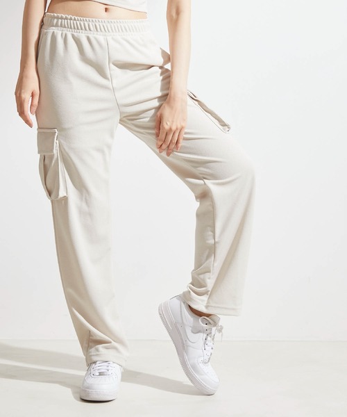 NERGY（ナージー）の「BP ジョーゼットカーゴパンツ（カーゴパンツ・レディース・チャコールグレー/オフホワイト・FREE）」の4枚目の写真