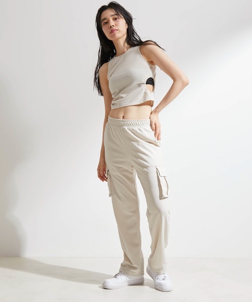 NERGY（ナージー）の「BP ジョーゼットカーゴパンツ（カーゴパンツ・レディース・チャコールグレー/オフホワイト・FREE）」の7枚目の写真