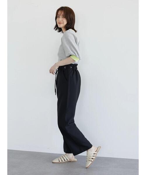 Green Parks(グリーンパークス)の「・ELENCARE DUE ハトメ付ワイドパンツ(その他パンツ・レディース・ブラック/カーキ/レッド・FREE)」の5枚目の写真